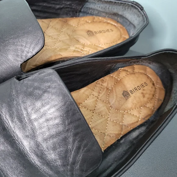 Birdies Minimalist Black Leather Loafers Size 6.5 - Picture 2 of 3
